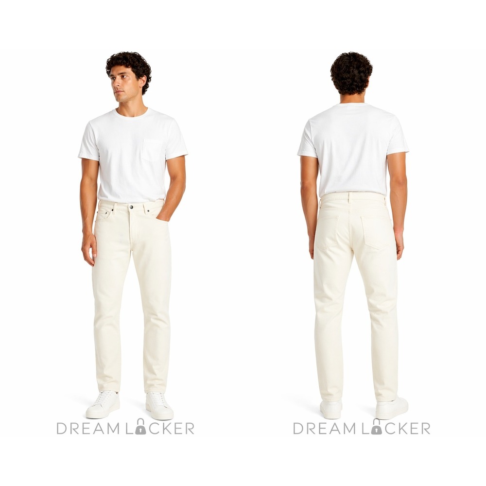 Paper Denim & Cloth Mens 30x30 Vintage Taper Jeans Ivory Straight NEW READ‎